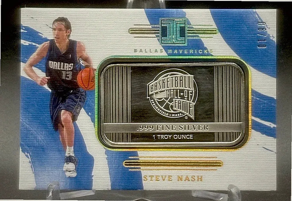 2023-24 Panini Impeccable Steve Nash Fine Silver Bar Gold /10 Mavericks