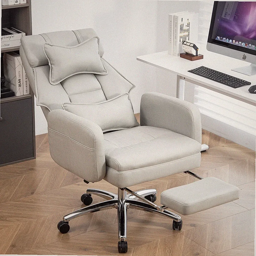 Ergonomic Office Chair with Lumbar Support, High Back Swivel Chair, 155° Recline