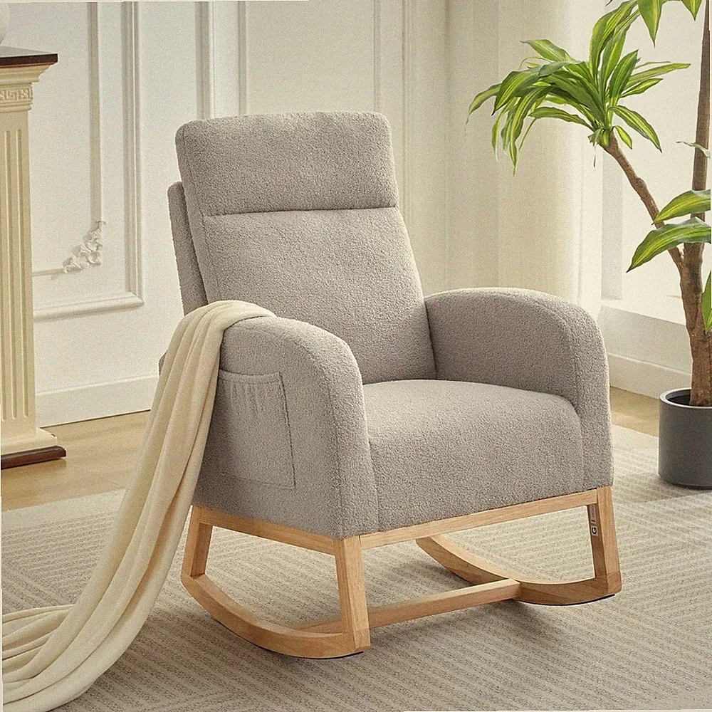 High Back Rocking Recliner Nursery Living Room Bedroom Chair with Footrest