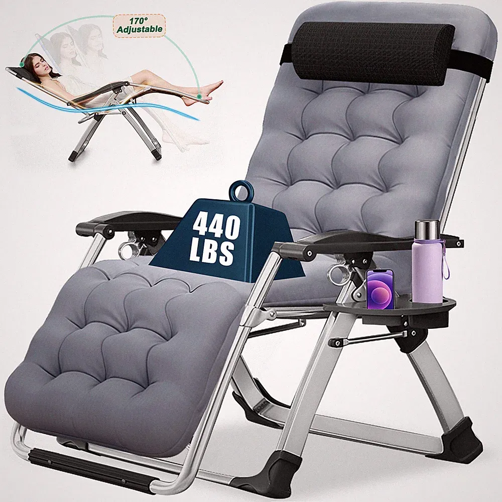 MOPHOTO Zero Gravity Chair Adjustable Chair Reclining Chair W/Cup Holder+Mat