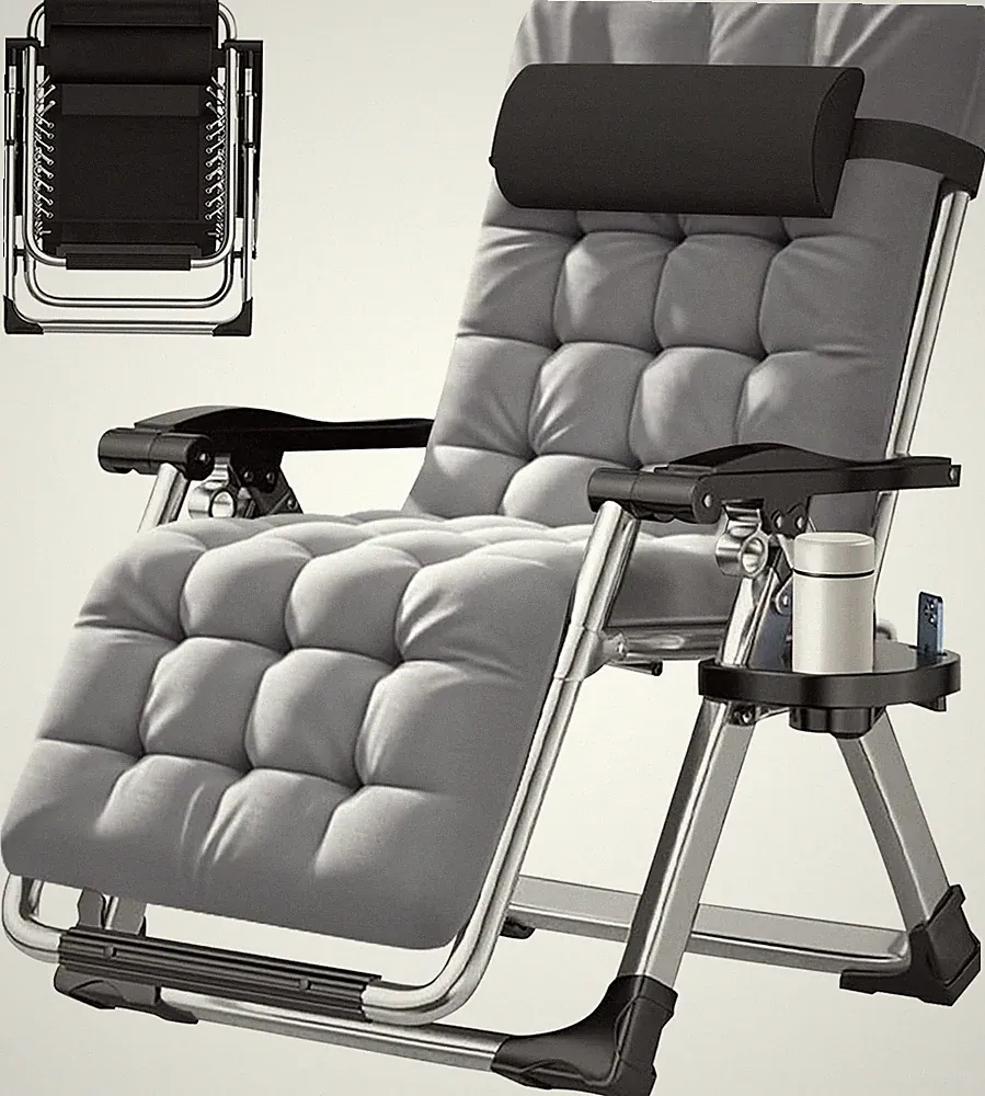 MOPHOTO Zero Gravity Chair Recliner Lounge Chair Reclining Chaise Blue GrayBlack