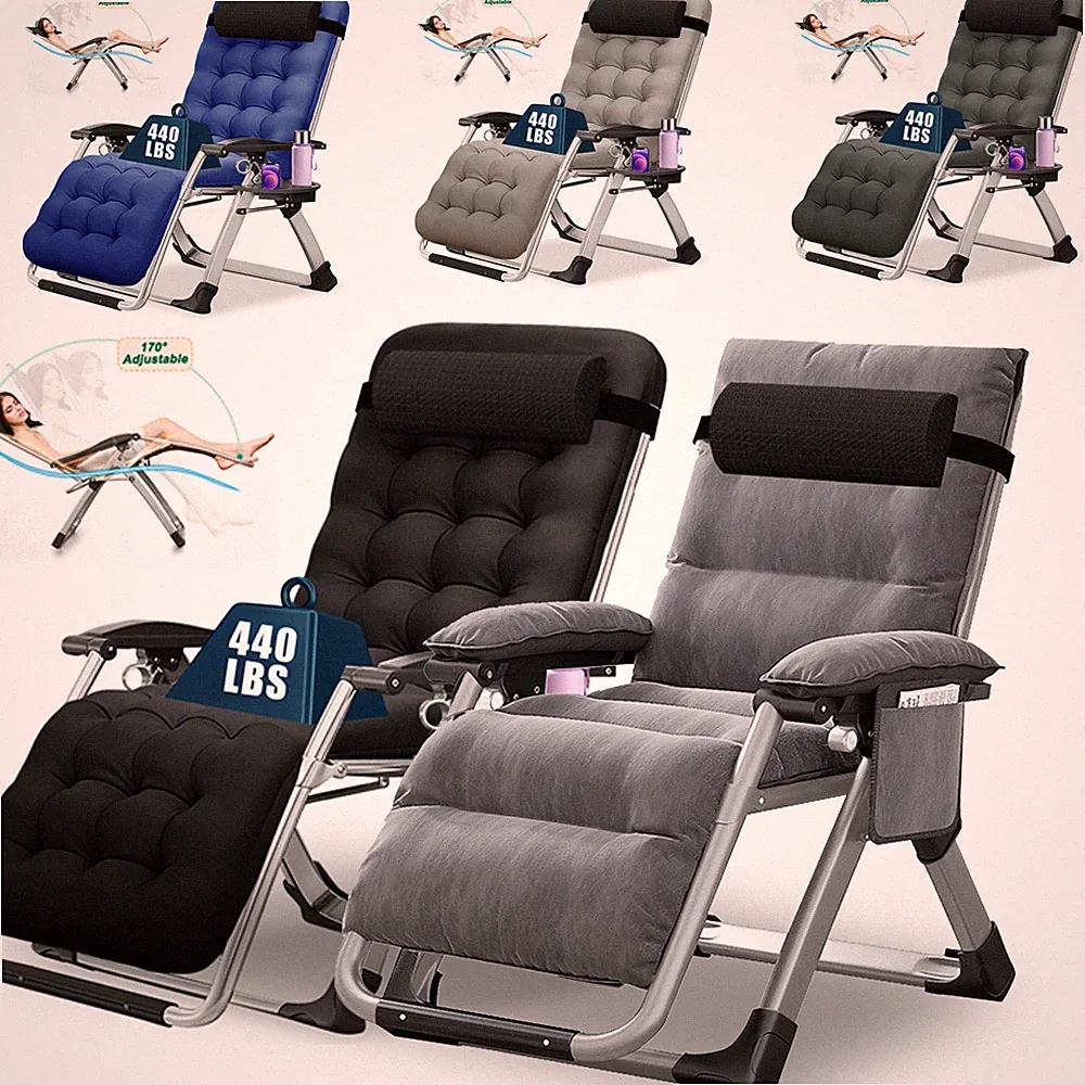 Oversized Zero Gravity Chair, Full Padded Patio Lounger with Pillow,Cushion,Mat