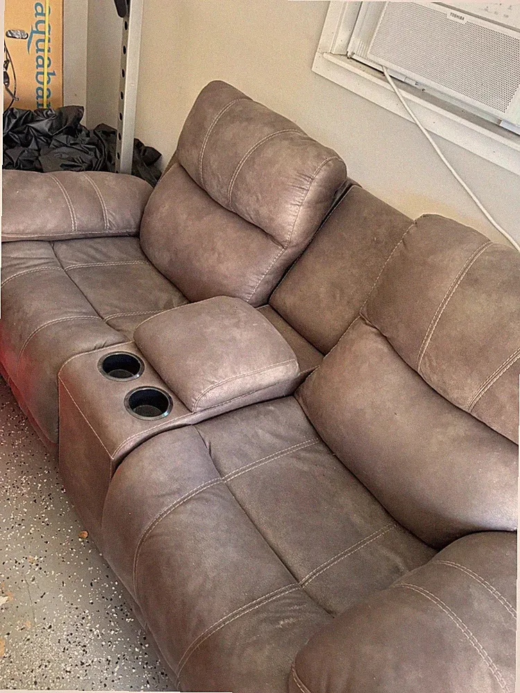 Two piece gray recliner couches! USED